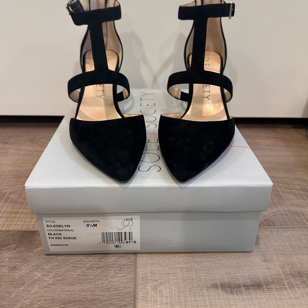 Sole Society Black Suede Heels